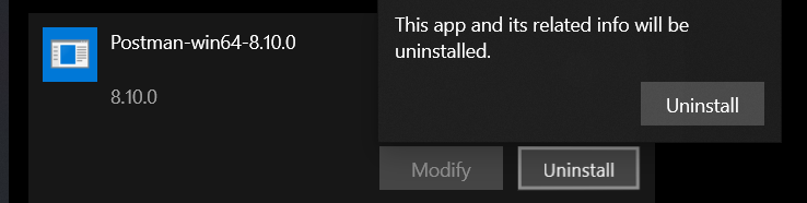 Uninstalling an application