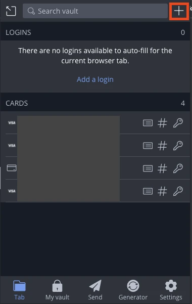 Add new credentials