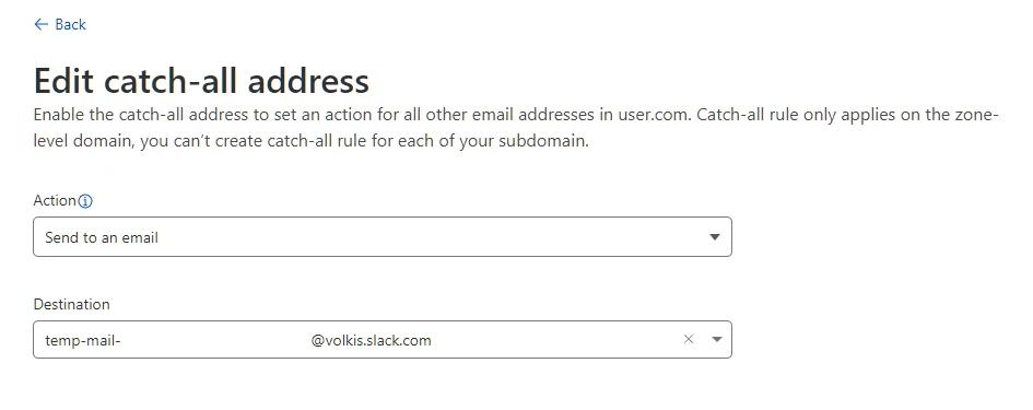 Configure the routing rule